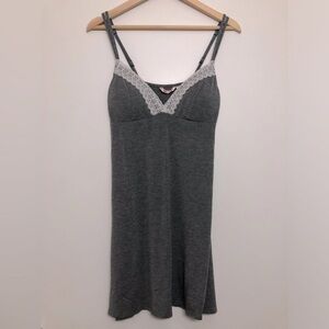 La Vie En Rose nighty intimates pjs pajamas grey white lace feminine sleep